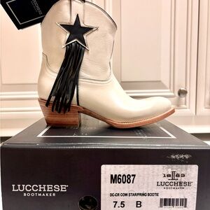 LUCCHESE, DC-CR COW STAR/FRING BOOTIE 7.5